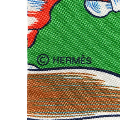 Hermes Silk Dress Code Twilly Vert Vif Bleu Rouge 4 of 4
