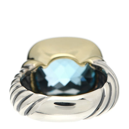 David Yurman Sterling Silver 14K Yellow Gold Blue Topaz 14mm Noblesse Ring 54 7 4 of 6