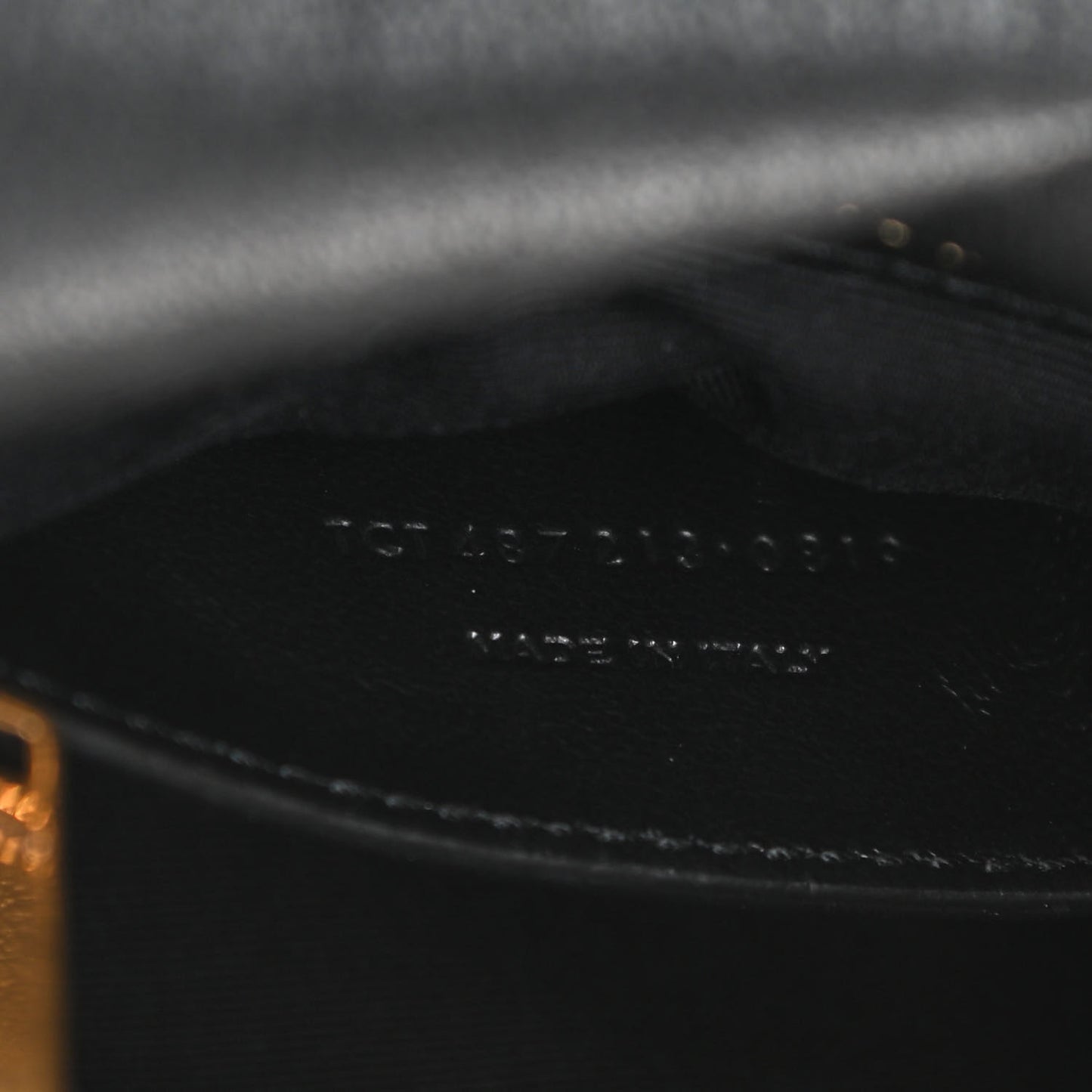 Sheepskin Matelasse Chevron Monogram Medium College Bag Black