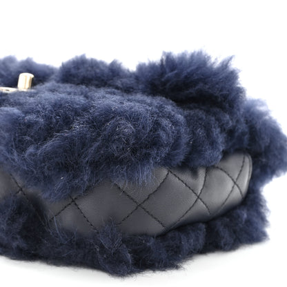 Chanel Shearling Lambskin Quilted Flap Navy Blue 10 of 10