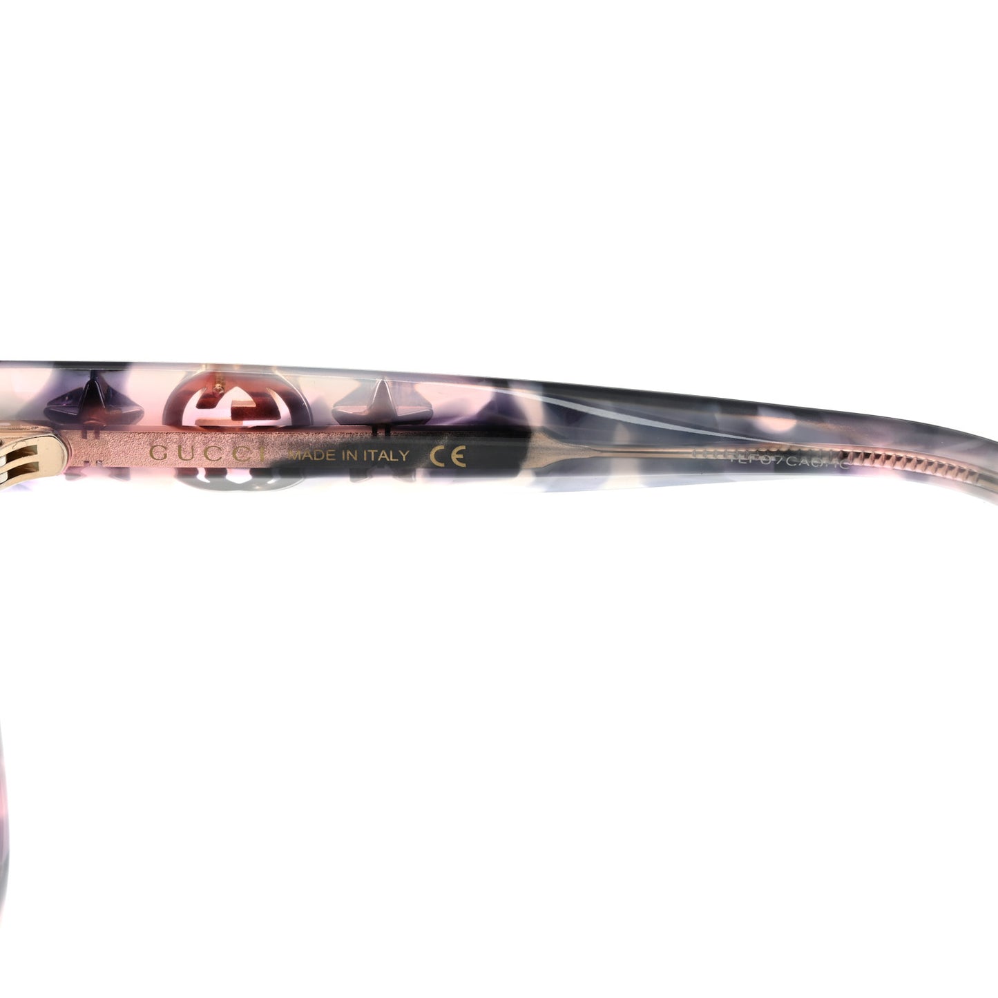 Round Frame GG Star Sunglasses GG0207S Grey Pink