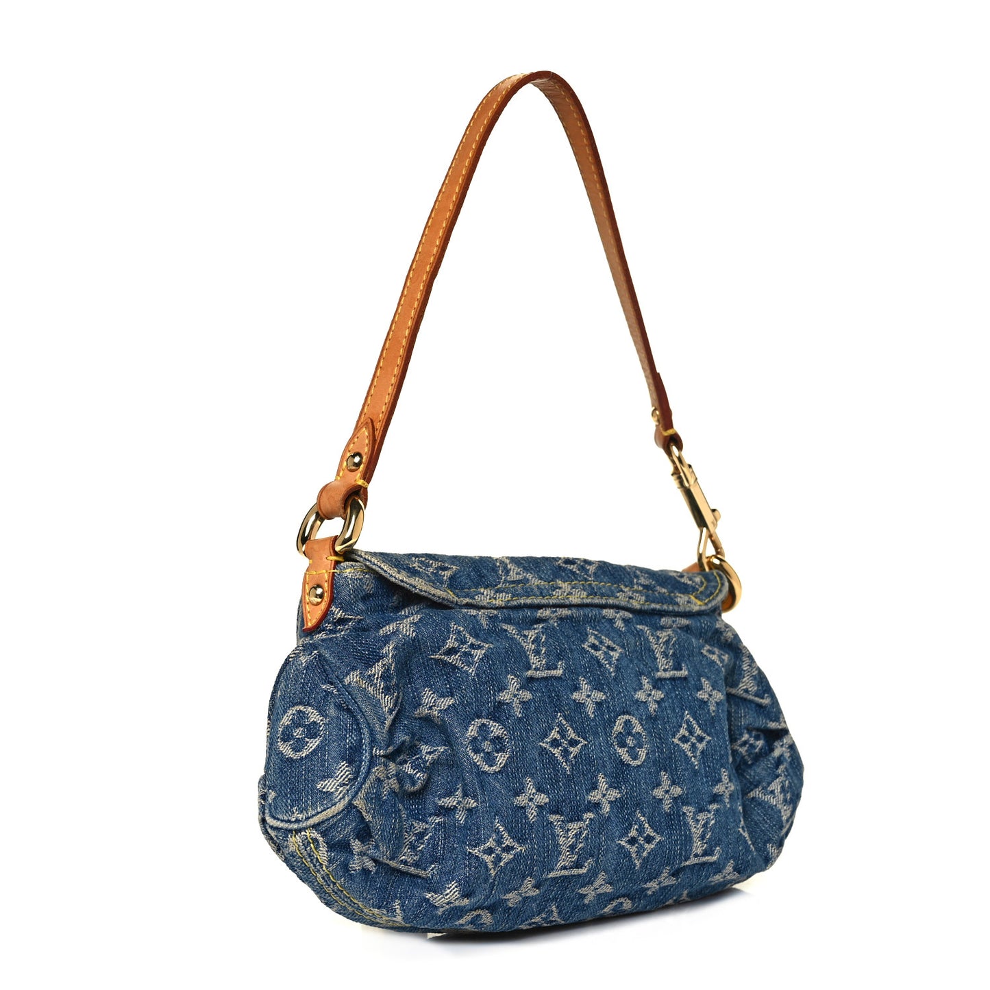 Monogram Denim Mini Pleaty Blue