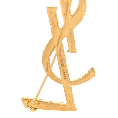 Saint Laurent Brass Cassandre Opyum YSL Twisted Brooch Gold 3 of 3