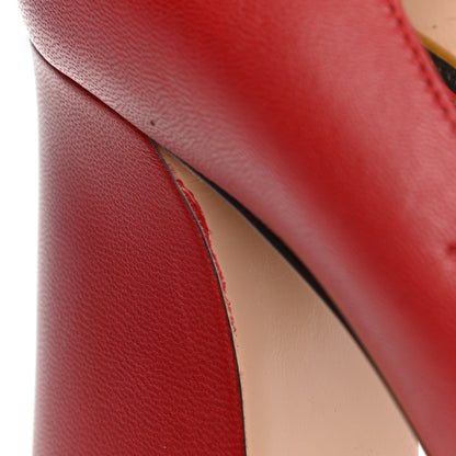 Gucci Calfkin Web Bow Pumps 36 Hibiscus Red 9 of 10
