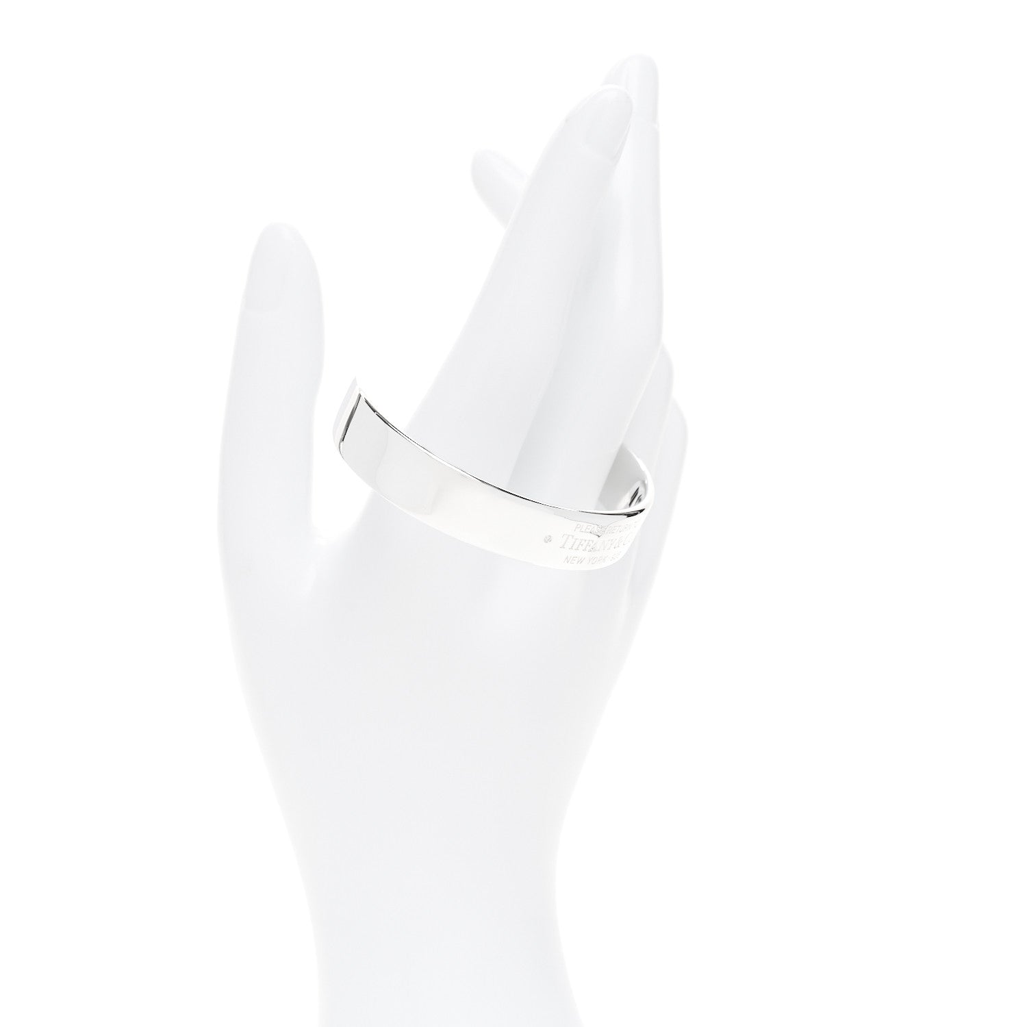 Tiffany Sterling Silver Diamond Return To Tiffany Narrow Cuff Bracelet 2 of 5