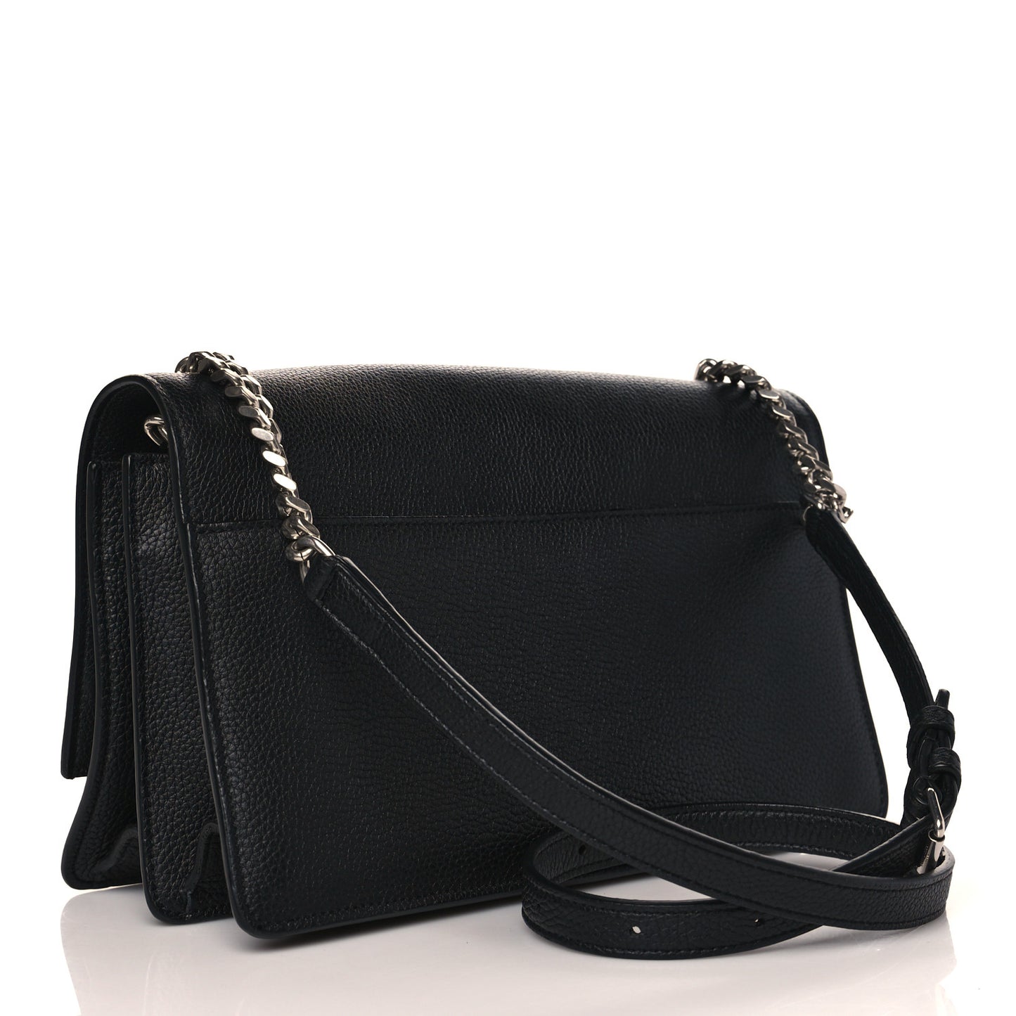 Grained Calfskin Medium Monogram Sunset Crossbody Black
