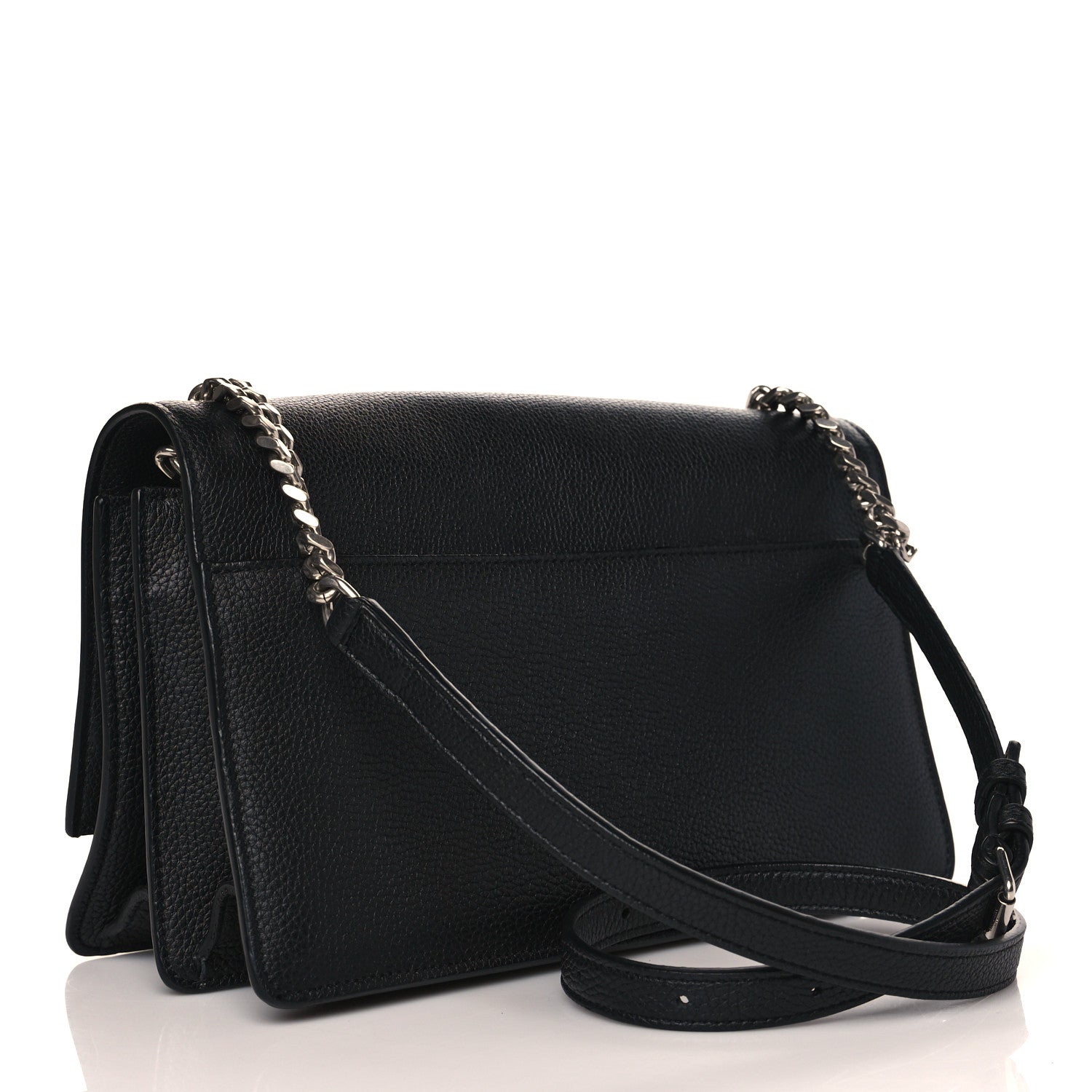 Saint Laurent Grained Calfskin Medium Monogram Sunset Crossbody Black 2 of 9