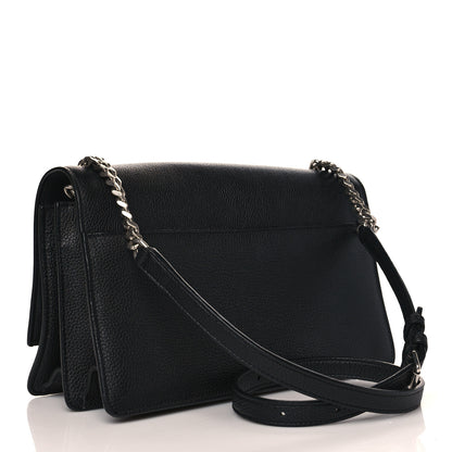 Saint Laurent Grained Calfskin Medium Monogram Sunset Crossbody Black 2 of 9