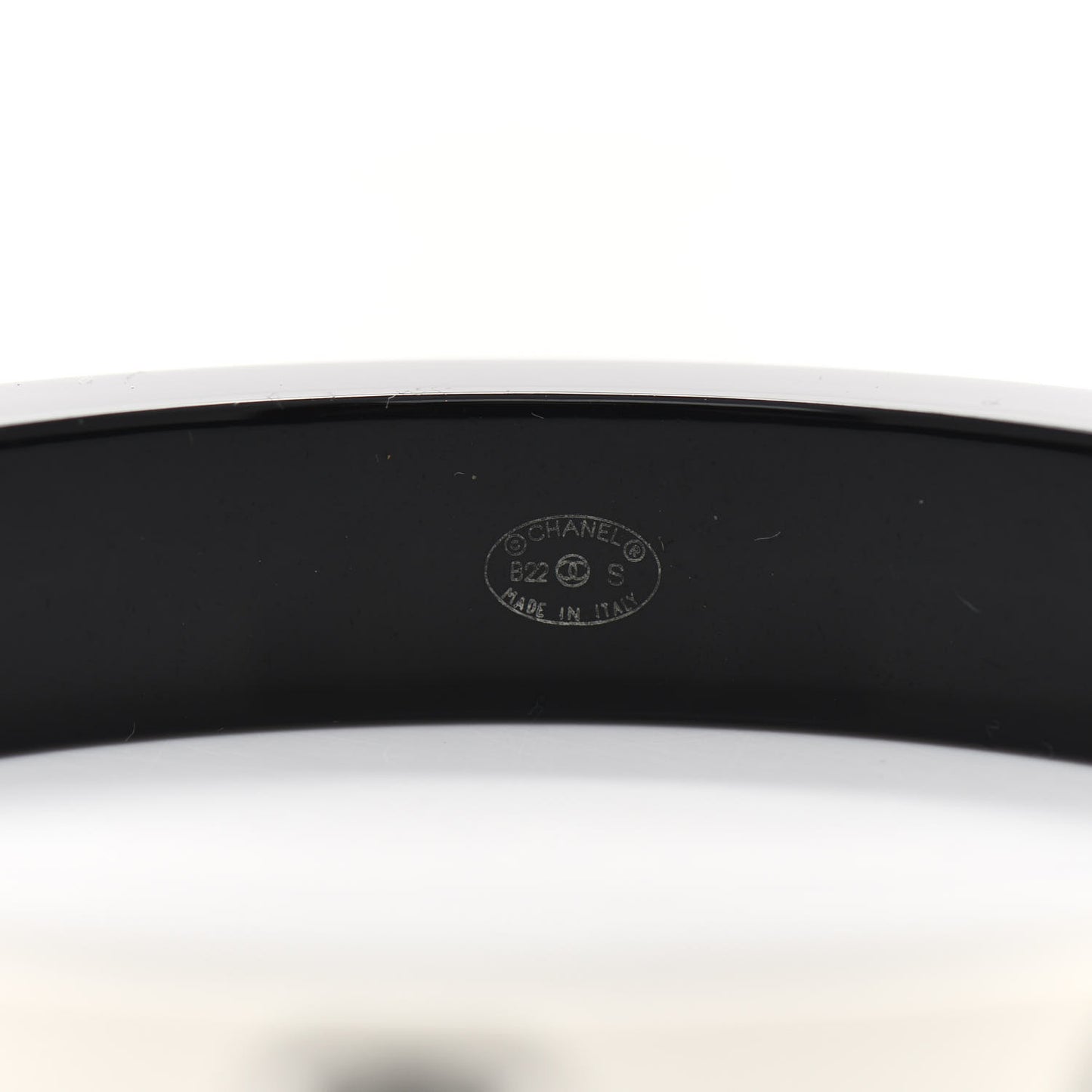 Resin Logo Bangle Bracelet White Black