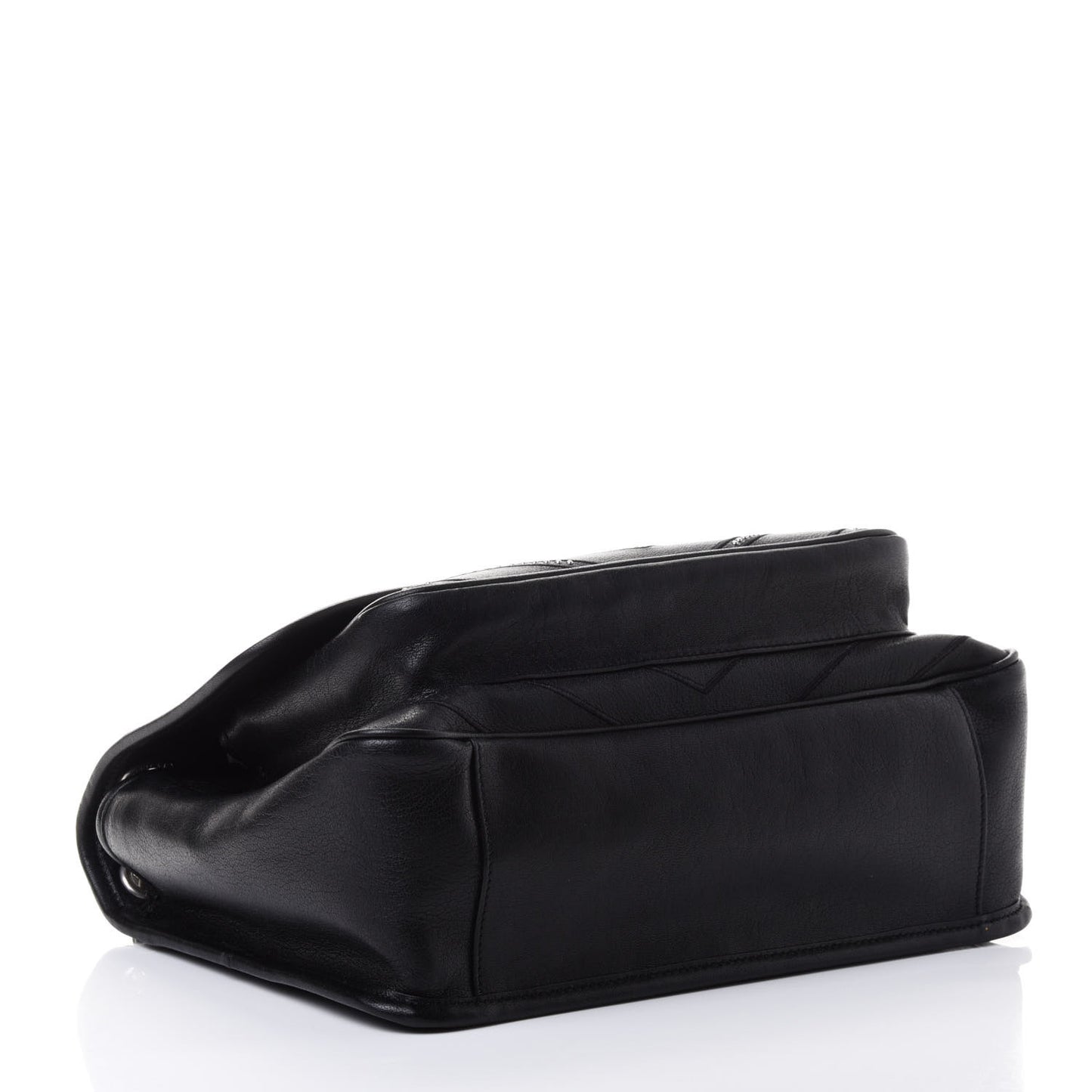 Lambskin Matelasse Monogram Microstud Medium Niki Chain Satchel Black