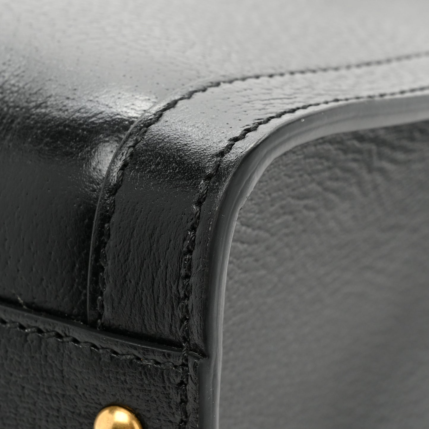 Textured Dollar Calfskin Stripe Studded Large Diana Tote Bag Black Multicolor