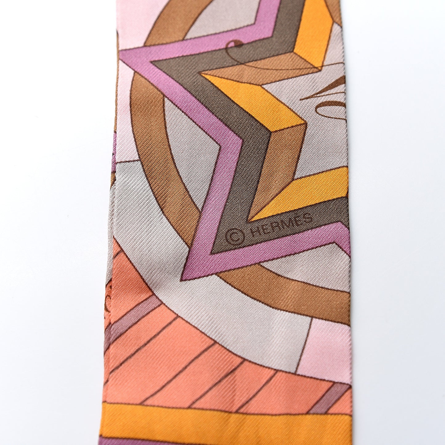 Silk La Rose Des Vents Twilly Camel Saumon Violine
