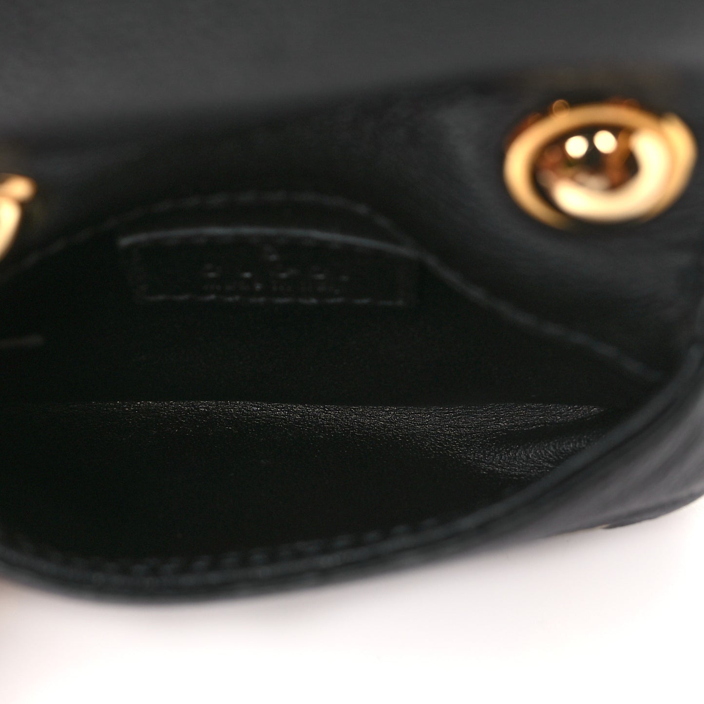 Roxy Calfskin Mini Blondie Card Case Wallet with Strap Shoulder Black