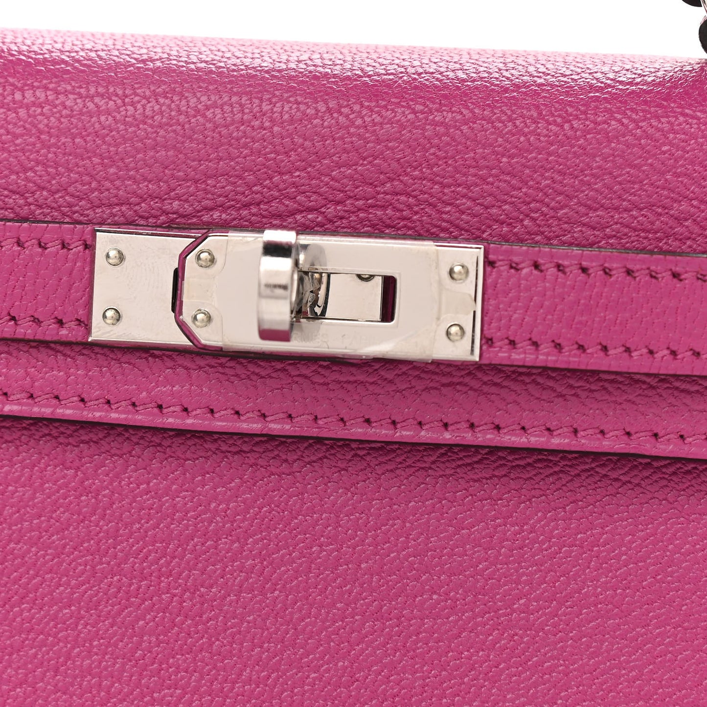 Chevre Mysore Mini Kelly Sellier 20 Rose Pourpre
