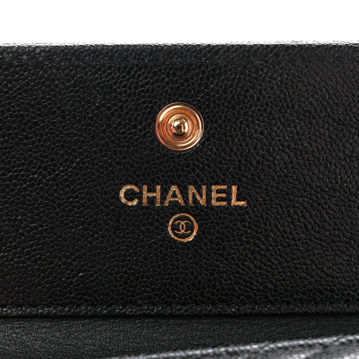Chanel Caviar Chevron Quilted Boy Compact Wallet Black 6 of 10