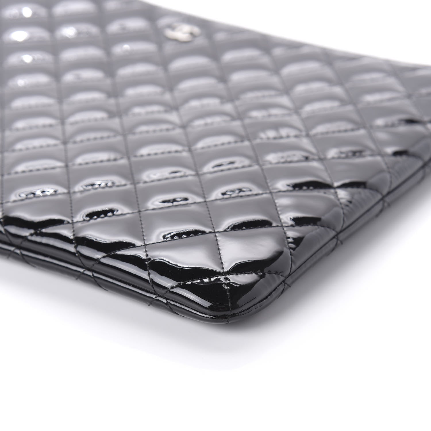 Chanel Patent Calfskin Quilted Valentine Hearts Large Cosmetic Case Black 7 of 11