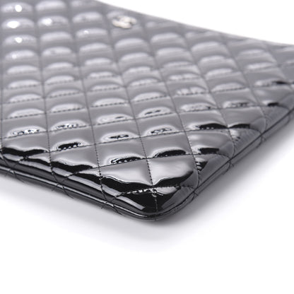 Chanel Patent Calfskin Quilted Valentine Hearts Large Cosmetic Case Black 7 of 11