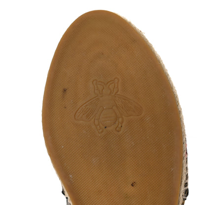 Gucci GG Supreme Monogram Bees Espadrille Flats 38.5 Beige Ebony Oro Black 8 of 9