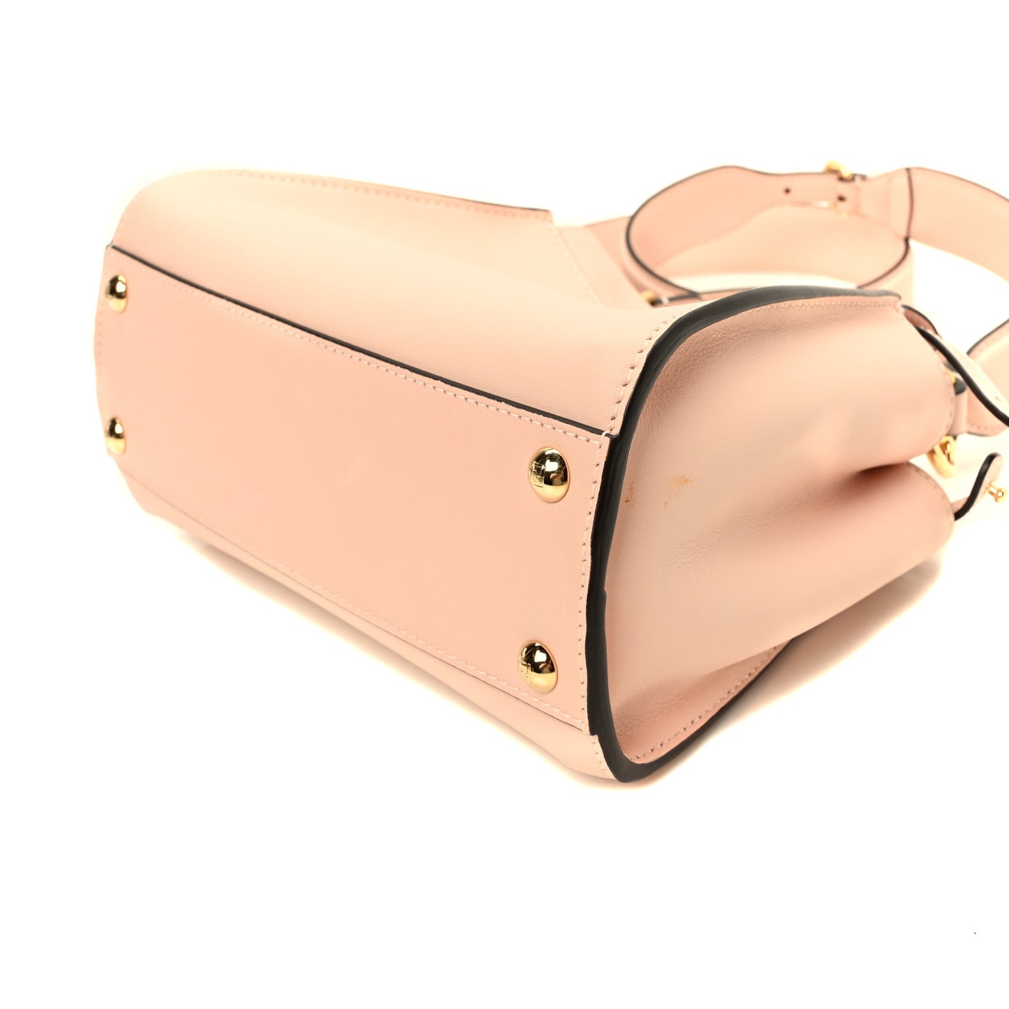 Vitello Seta Canvas FF Embroidered Mini Peekaboo Iconic Satchel Rosa Confetto