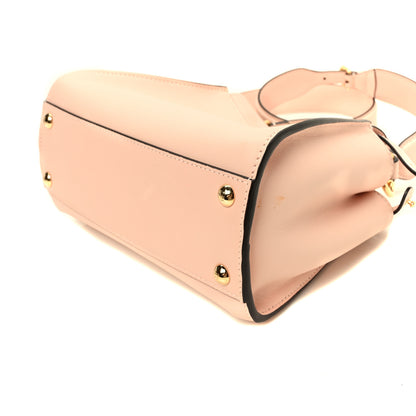 Fendi Vitello Seta Canvas FF Embroidered Mini Peekaboo Iconic Satchel Rosa Confetto 9 of 10