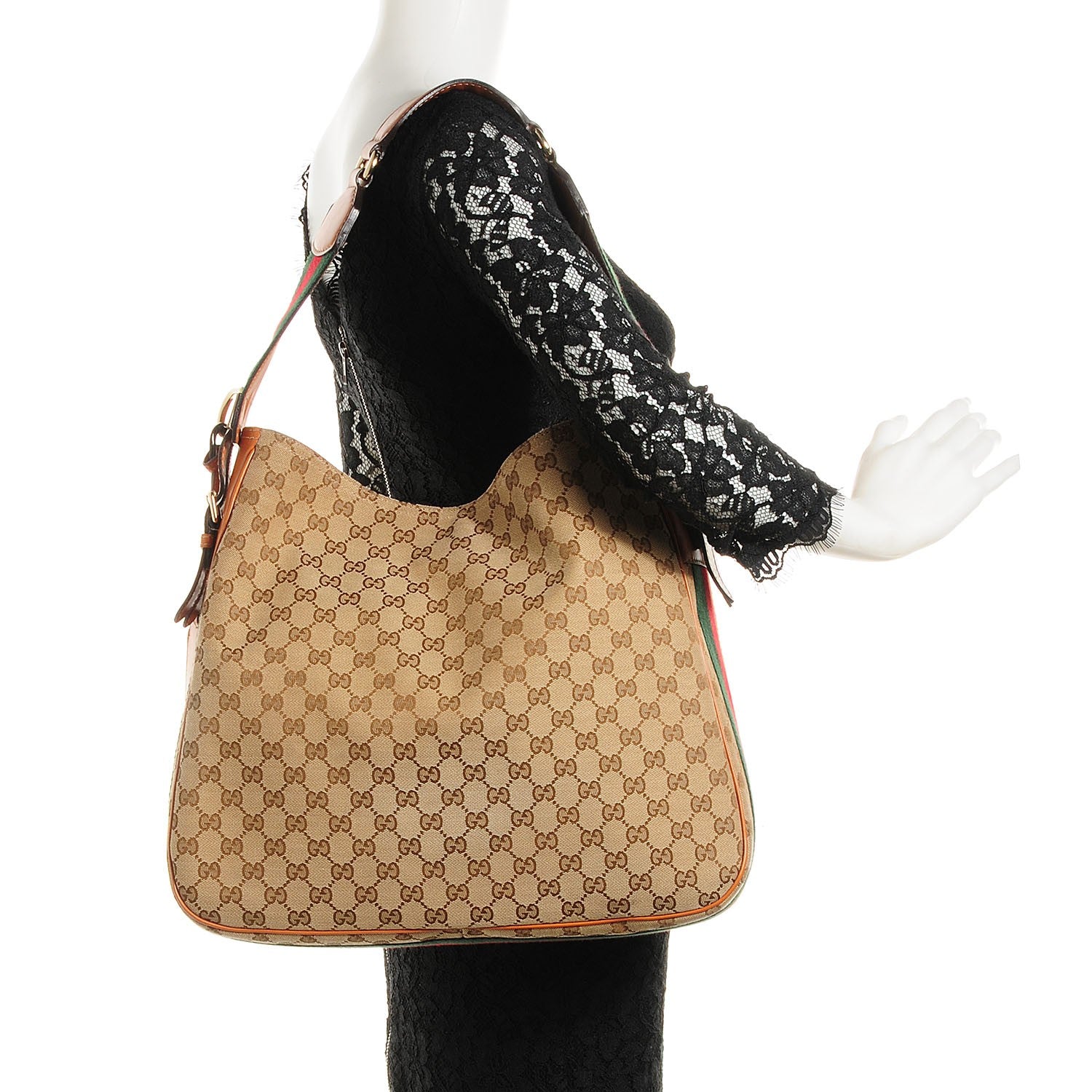 Gucci Monogram Medium Heritage Shoulder Bag Light Tobacco 2 of 7