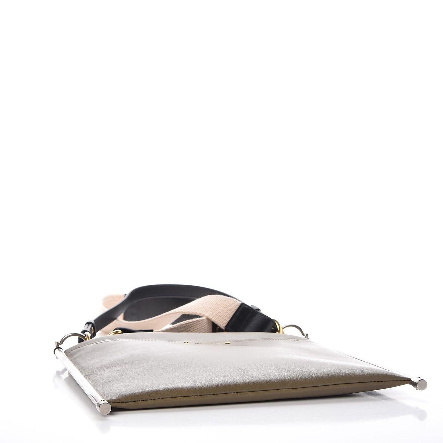 Smooth Calfskin Medium Roy Clutch Merino Grey