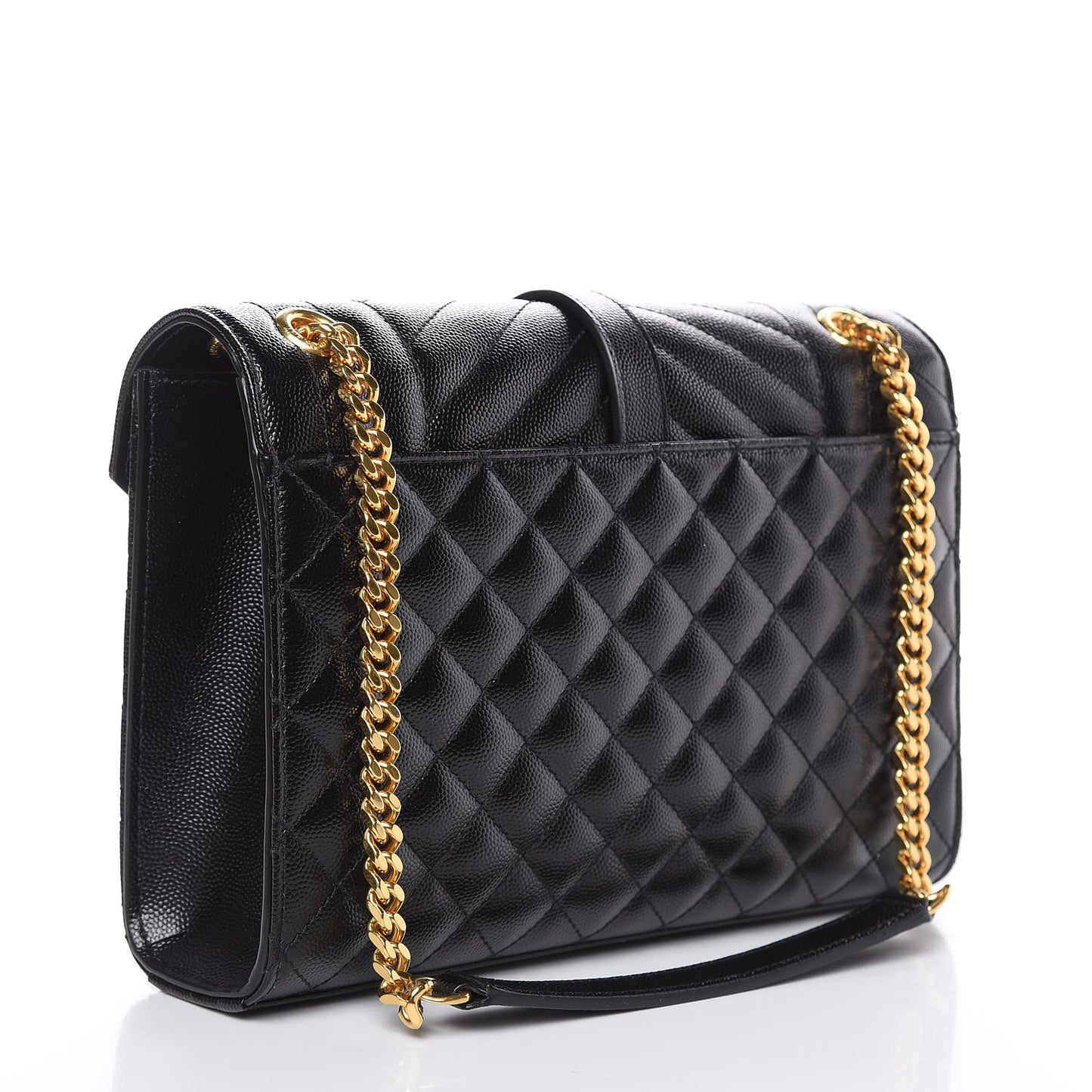 Grain De Poudre Textured Mixed Matelasse Triquilt Medium Monogram Satchel Black