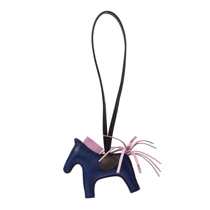 Hermes Milo Lambskin Grigri Rodeo Horse Bag Charm PM Rouge Sellier Mauve Sylvestre Bleu Saphir 1 of 4