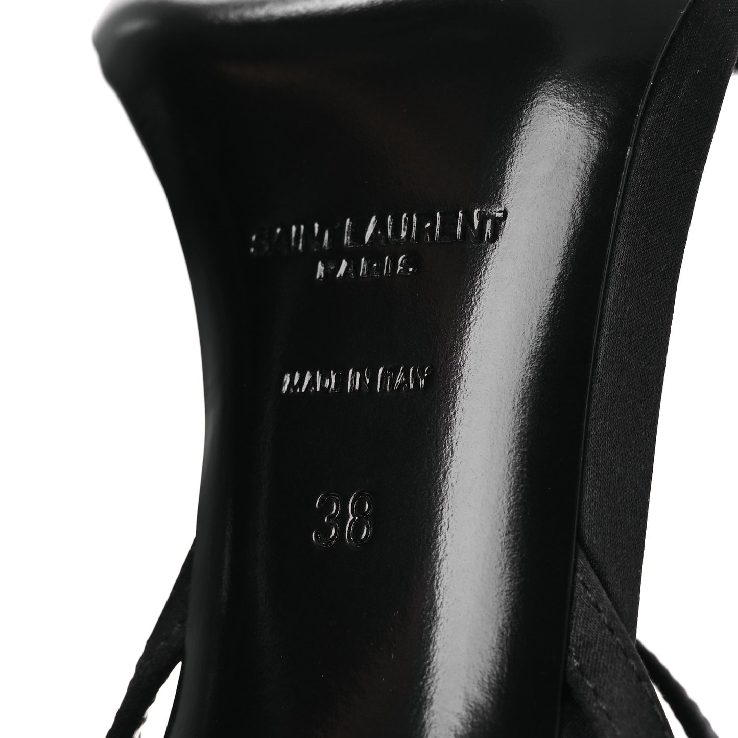 Crepe Satin Crystal New Nuit 90 Ankle Strap Sandals  38 Black