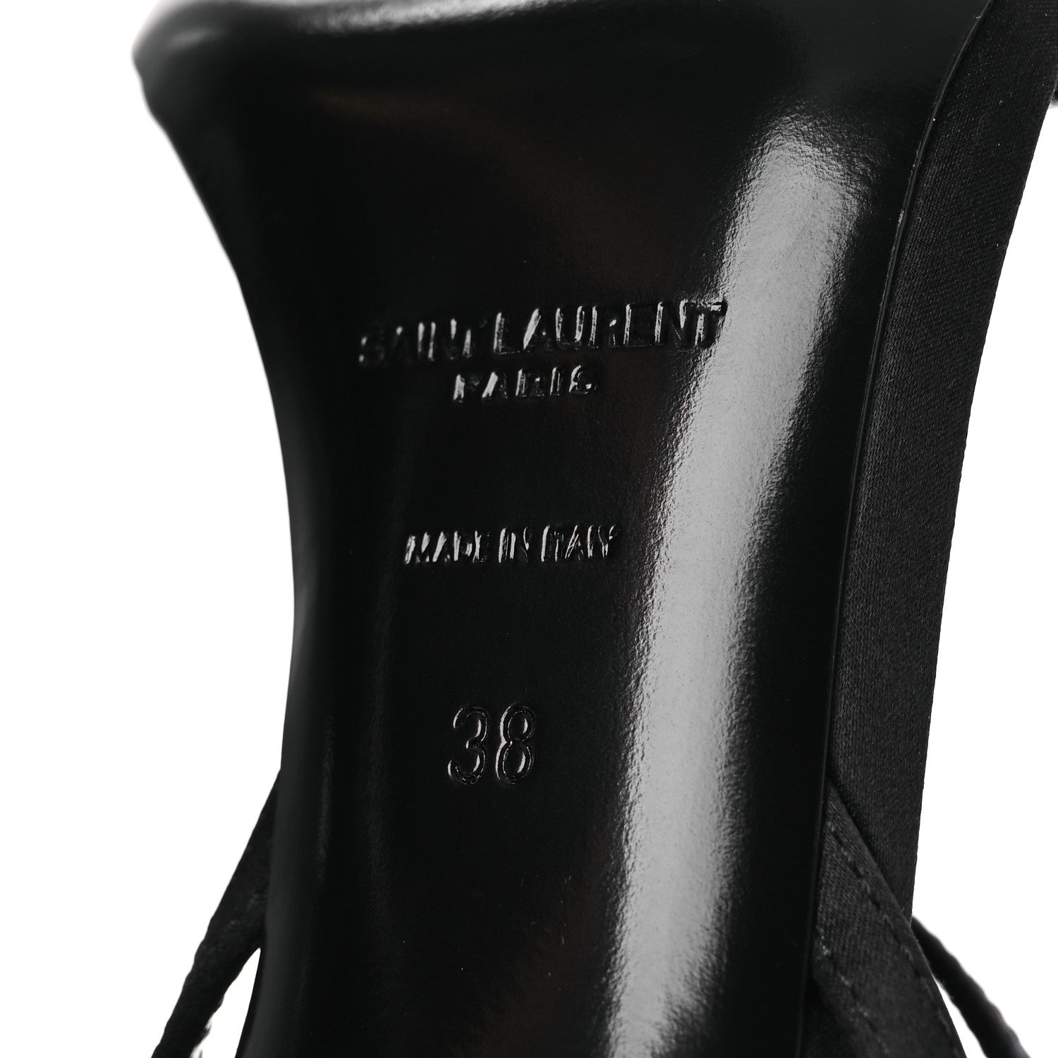 Saint Laurent Crepe Satin Crystal New Nuit 90 Ankle Strap Sandals  38 Black 8 of 12