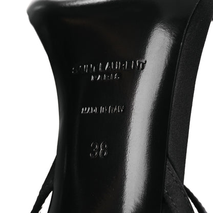 Saint Laurent Crepe Satin Crystal New Nuit 90 Ankle Strap Sandals  38 Black 8 of 12