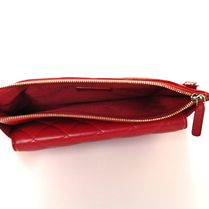 Chanel Lambskin Quilted Clutch With Chain Red 4 of 11