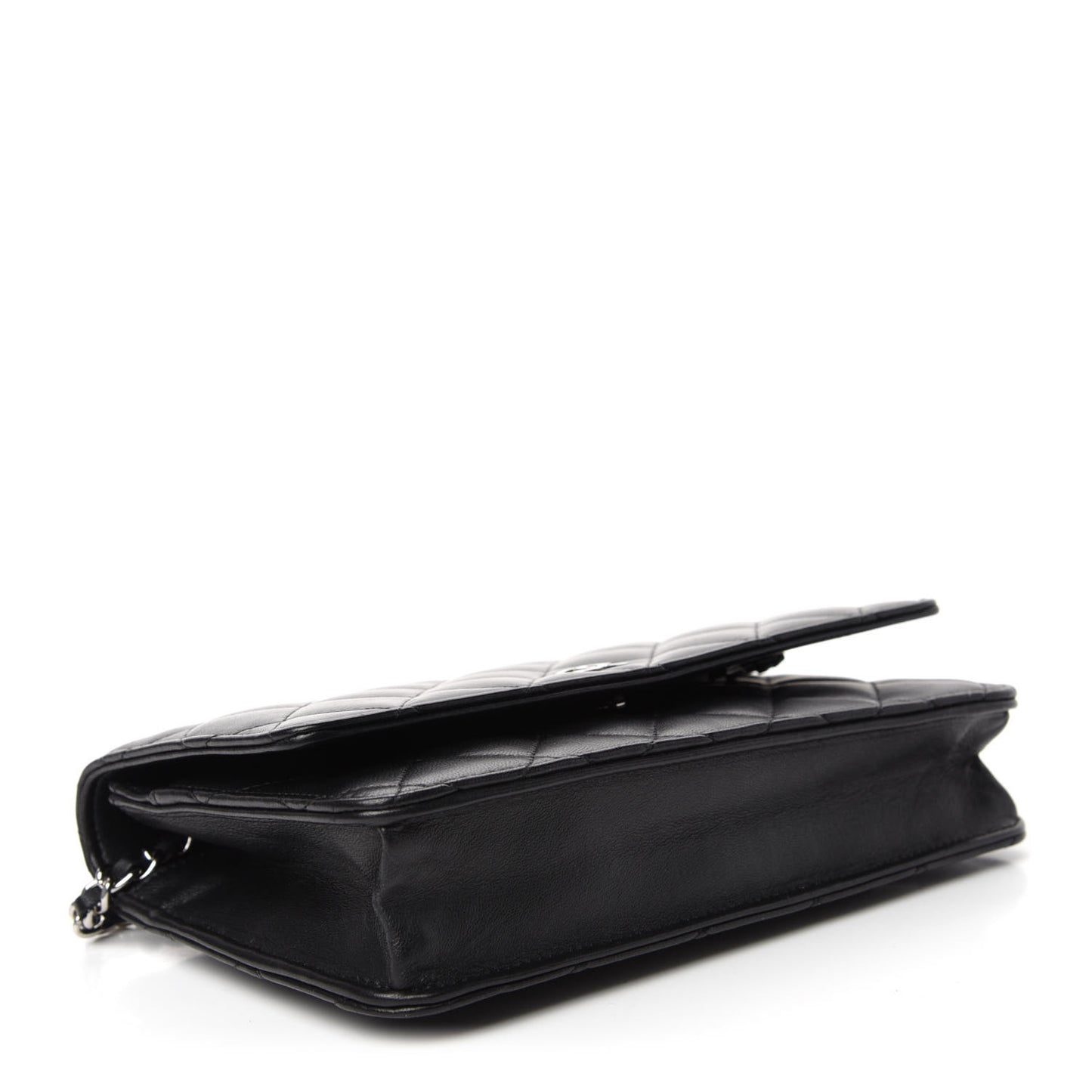 Lambskin Quilted Wallet On Chain WOC Black