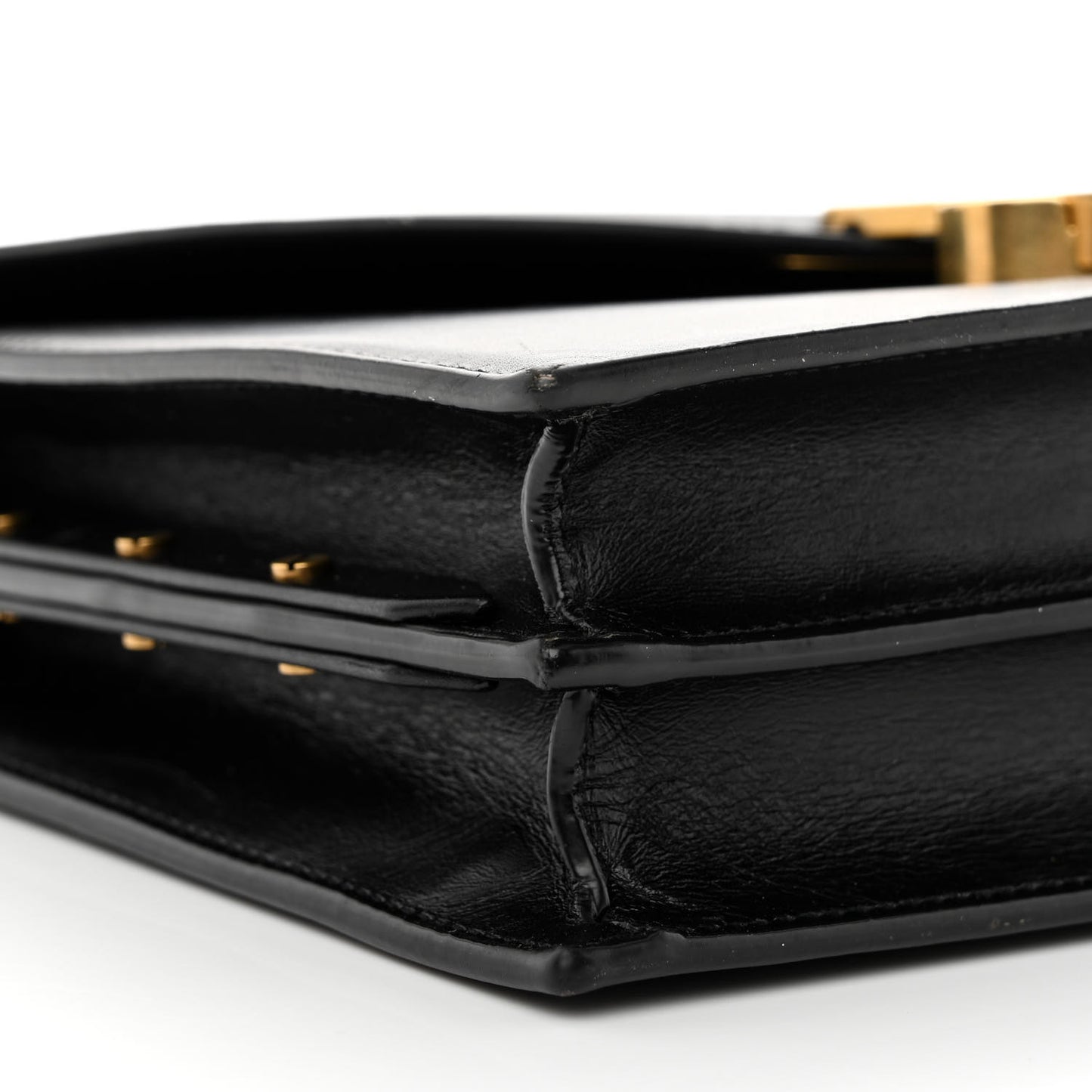 Smooth Calfskin Monogram Cassandra Clasp Bag Black