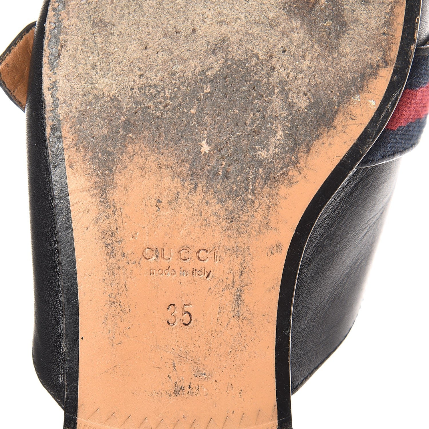 Gucci Calfskin Web Womens Peyton GG Slippers 35 Black 11 of 11