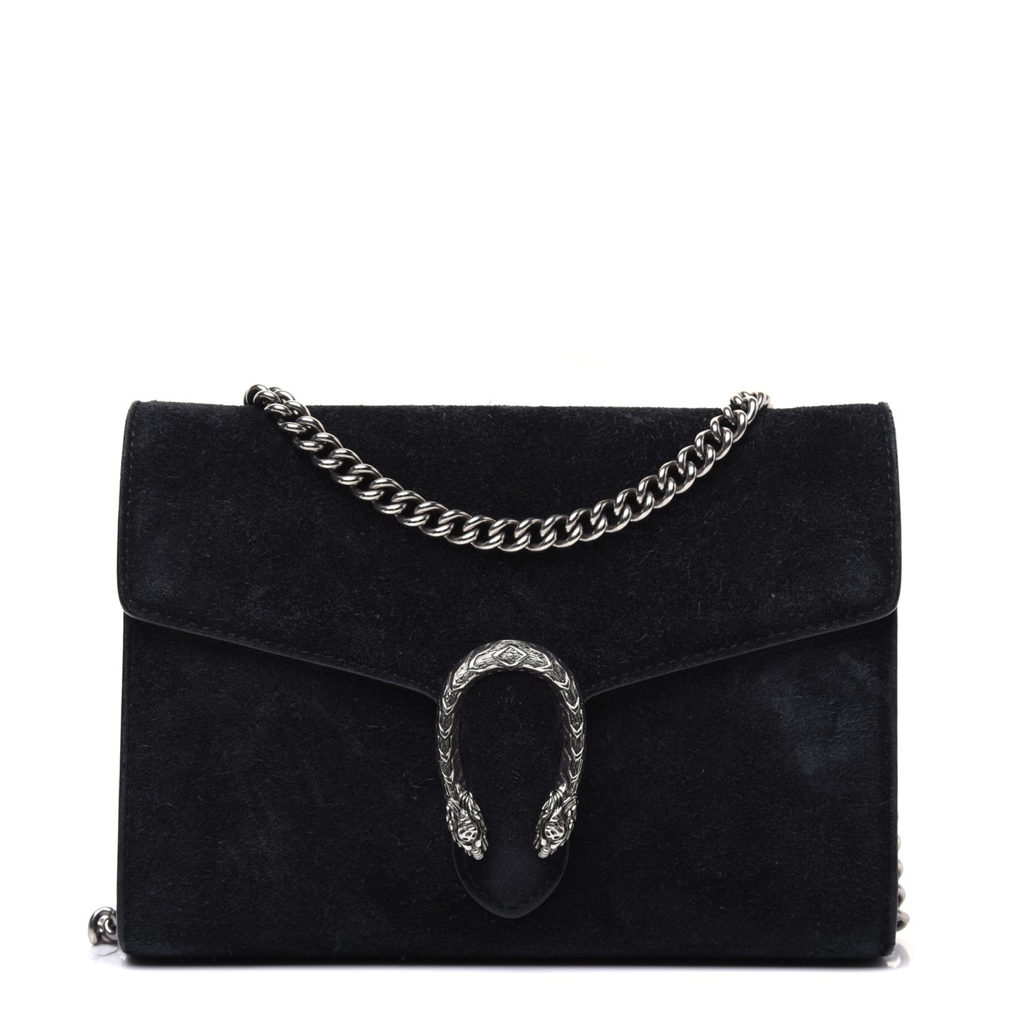Suede Mini Dionysus Chain Wallet Black
