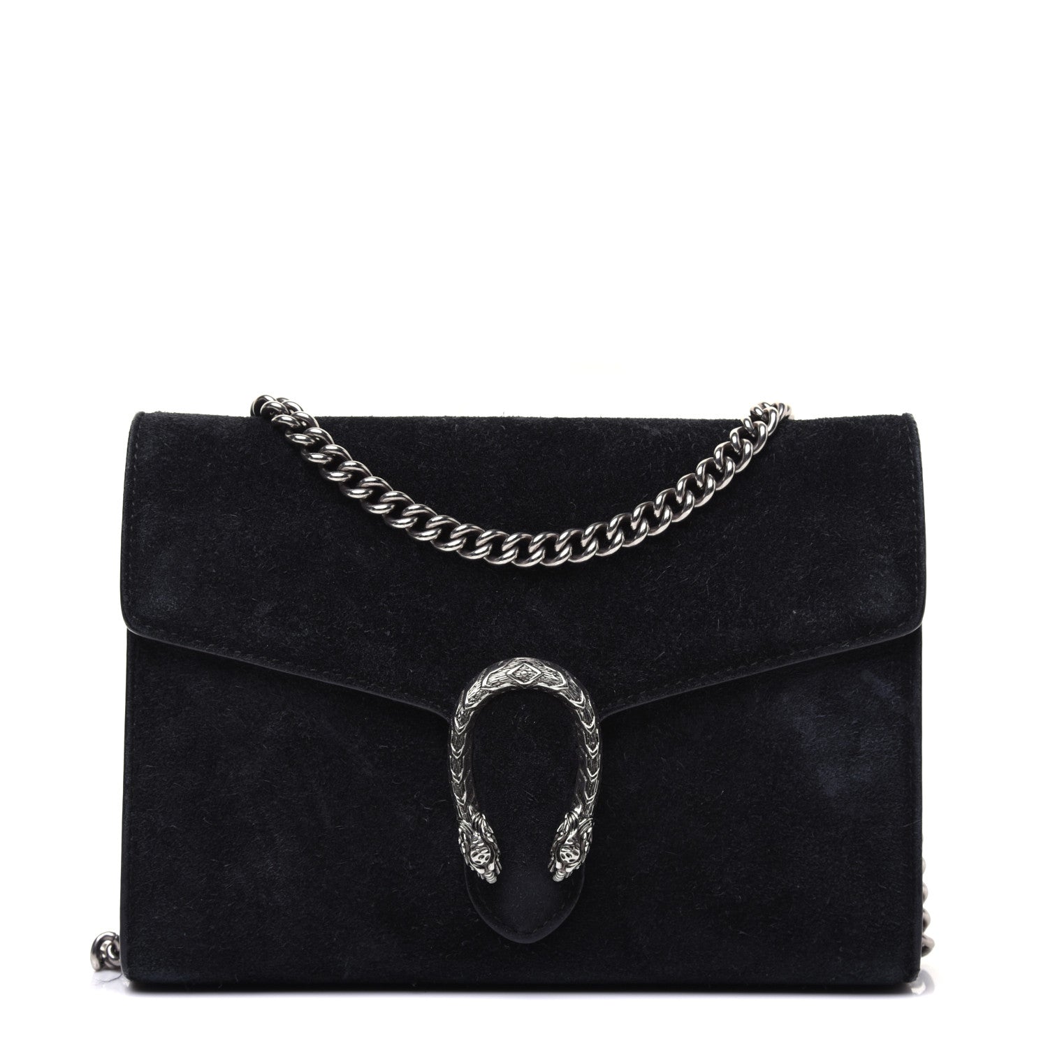 Gucci Suede Mini Dionysus Chain Wallet Black 1 of 21