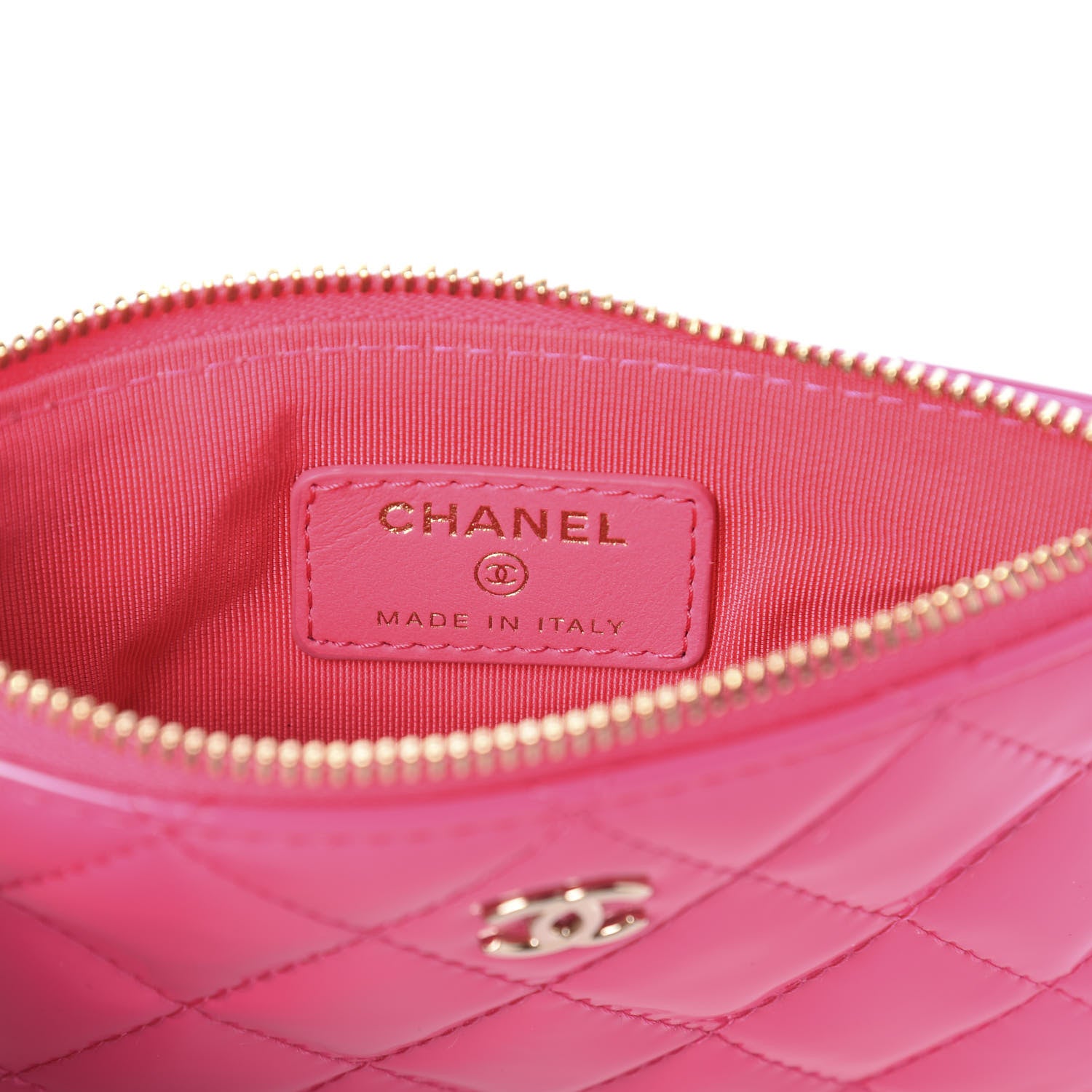 Chanel Patent Quilted Small Cosmetic Case Pink 8 of 11