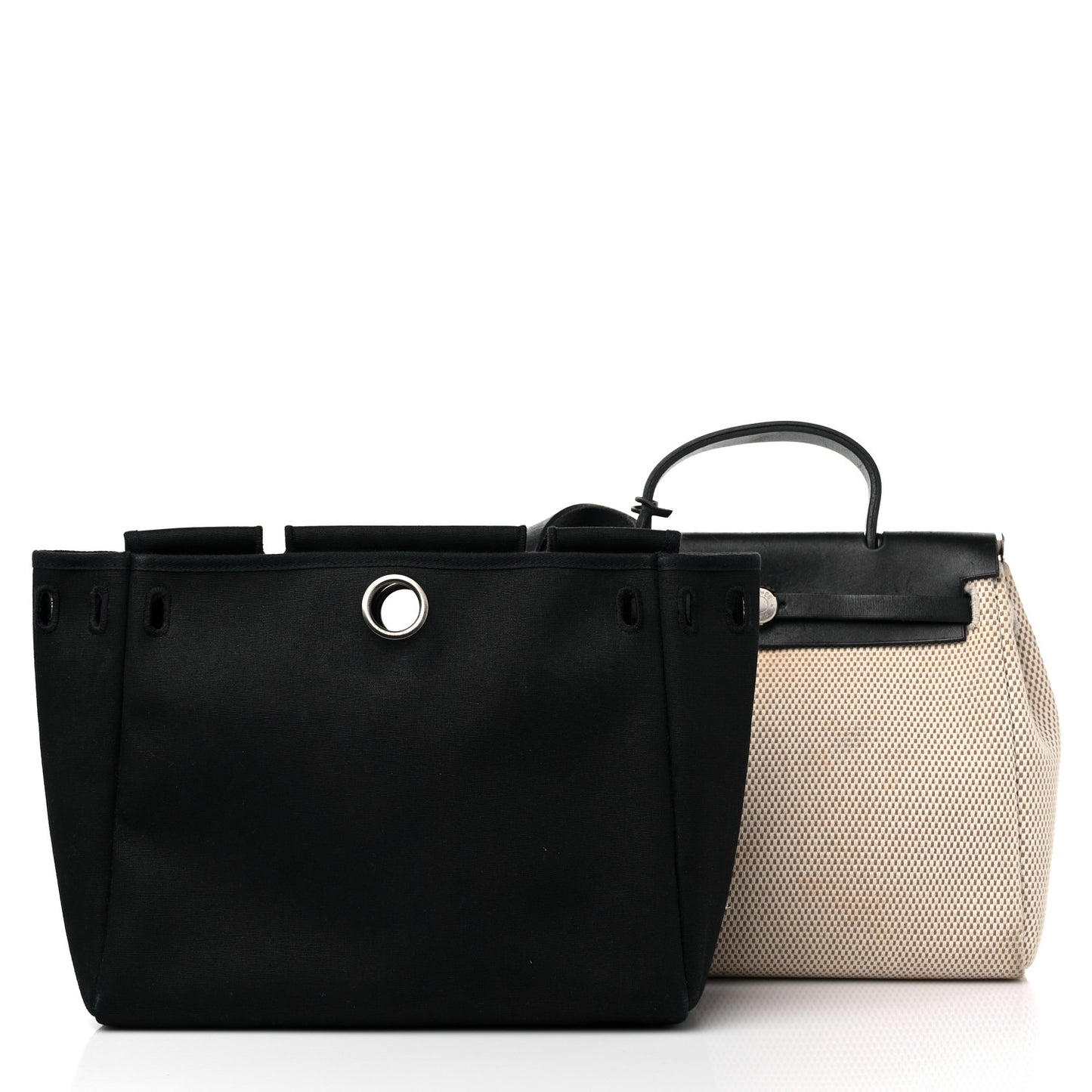Toile Vache Calfskin Herbag 30 PM Ficelle Black