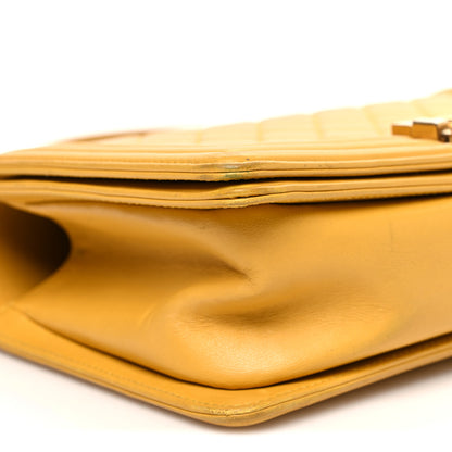 Chanel Lambskin Quilted Medium Boy Flap Yellow 9 of 10