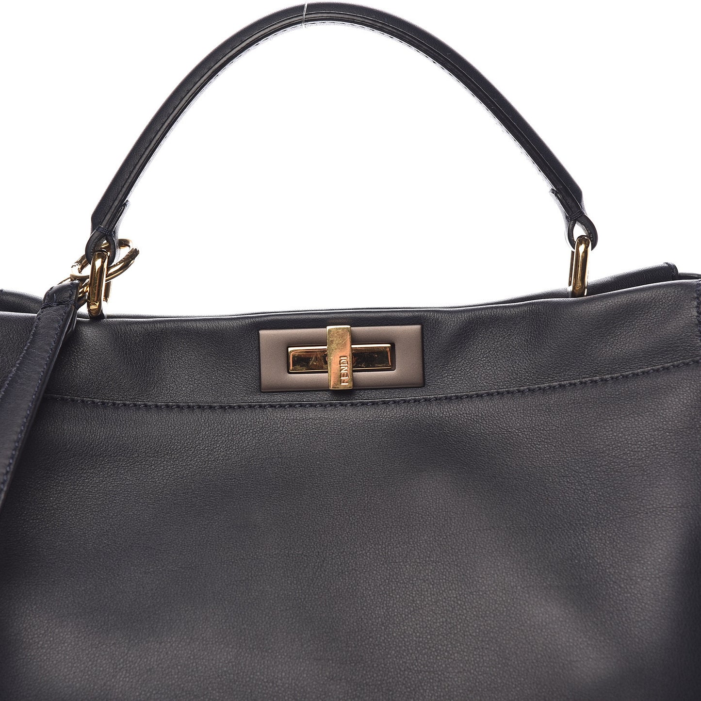 Vitello Dolce Marmol Large Peekaboo Iconic Satchel Blue Notte