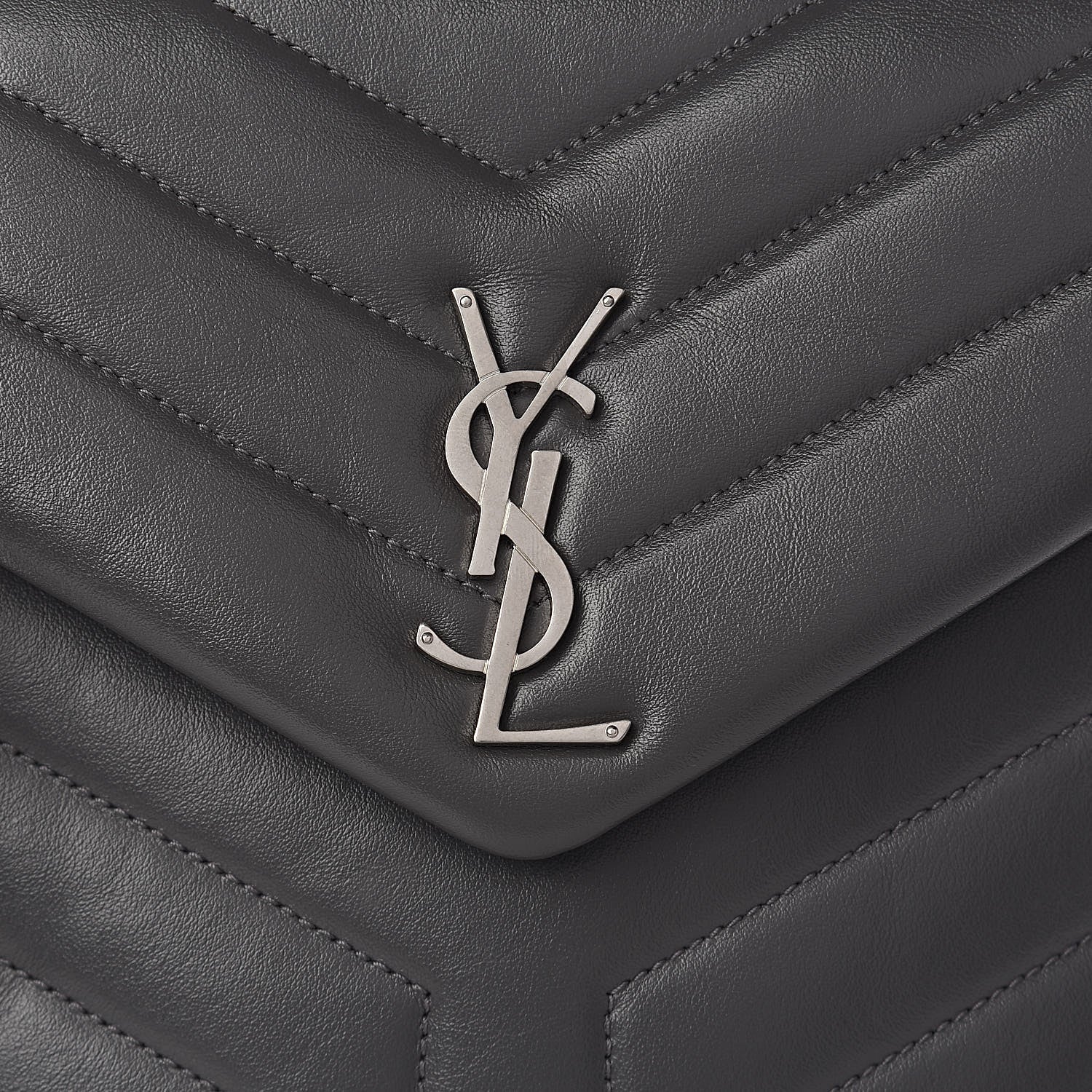 Saint Laurent Calfskin Y Quilted Monogram Medium Loulou Satchel Kaki Fonce 10 of 10