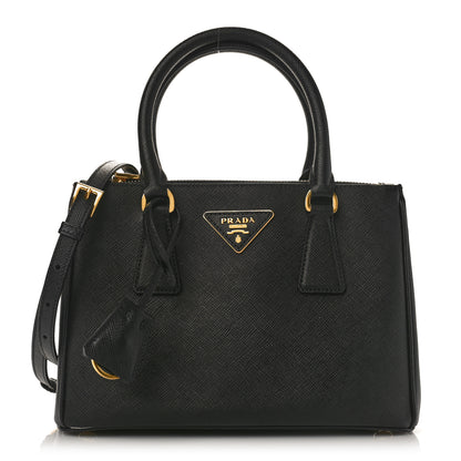 Prada Saffiano Small Galleria Double Zip Tote Black 1 of 8