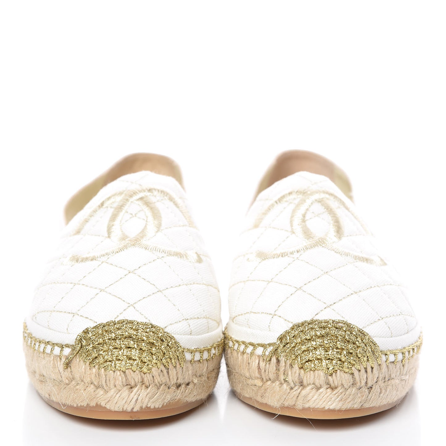 Fabric Biarritz CC Espadrilles 41 White Gold