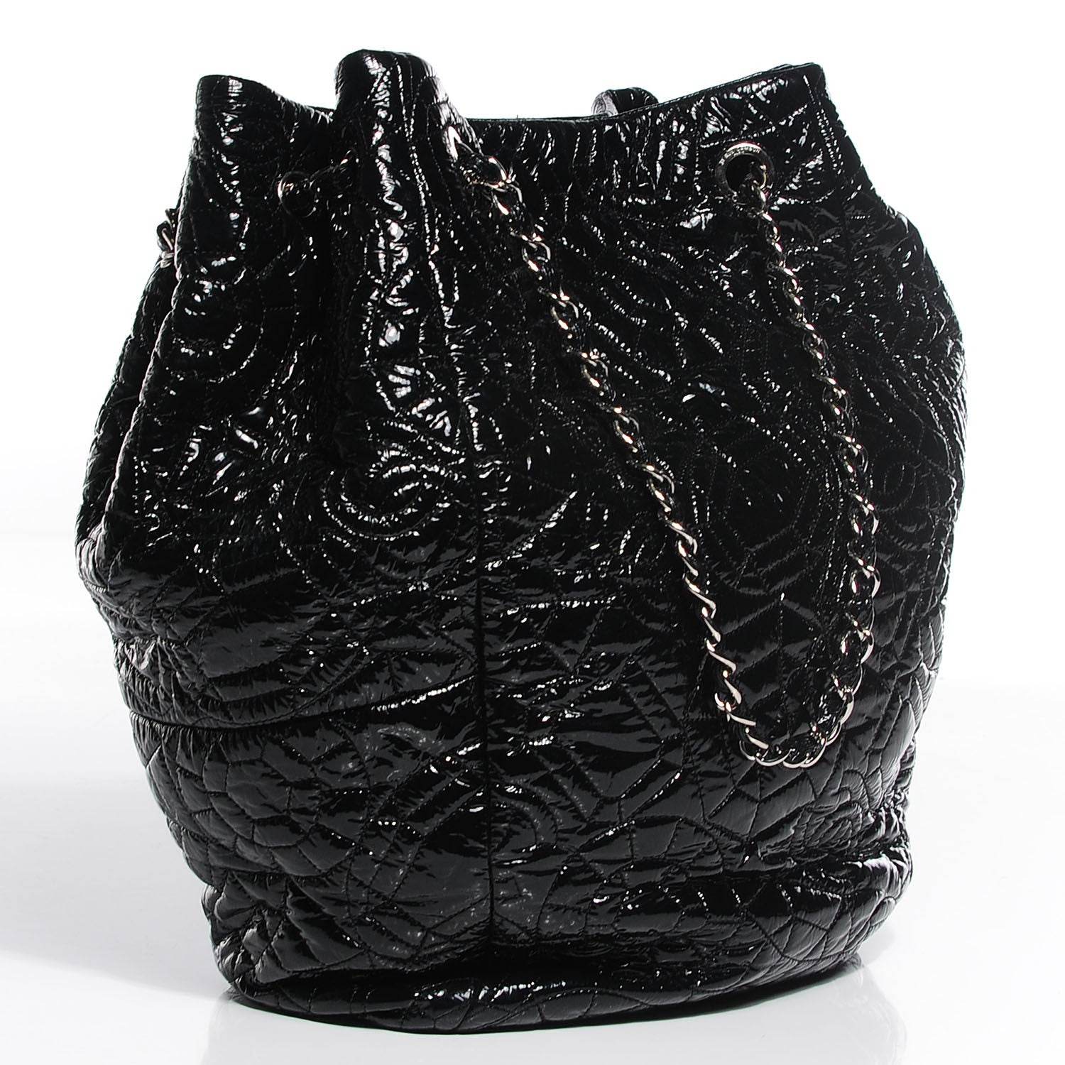Chanel Vinyl Graphic Edge Tote Black 3 of 7