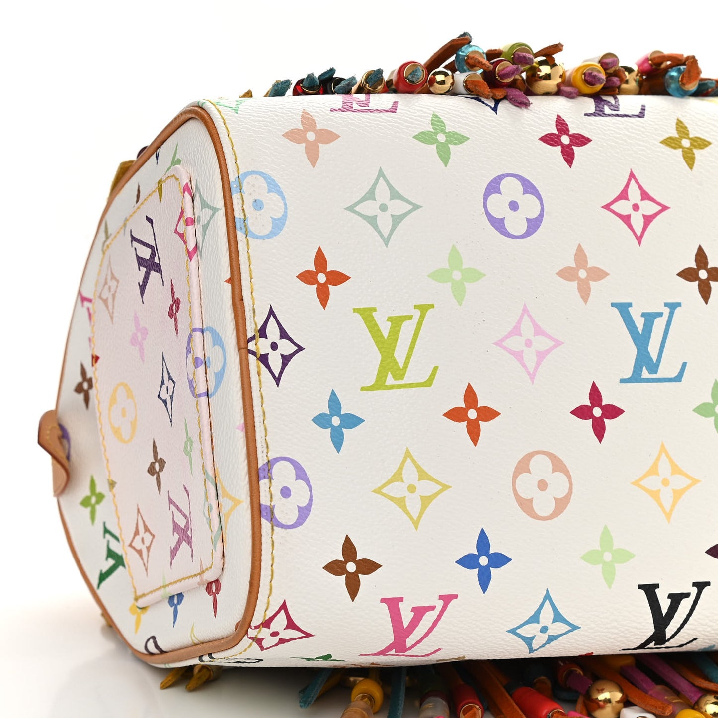 Monogram Multicolor Fringe Speedy 25 White