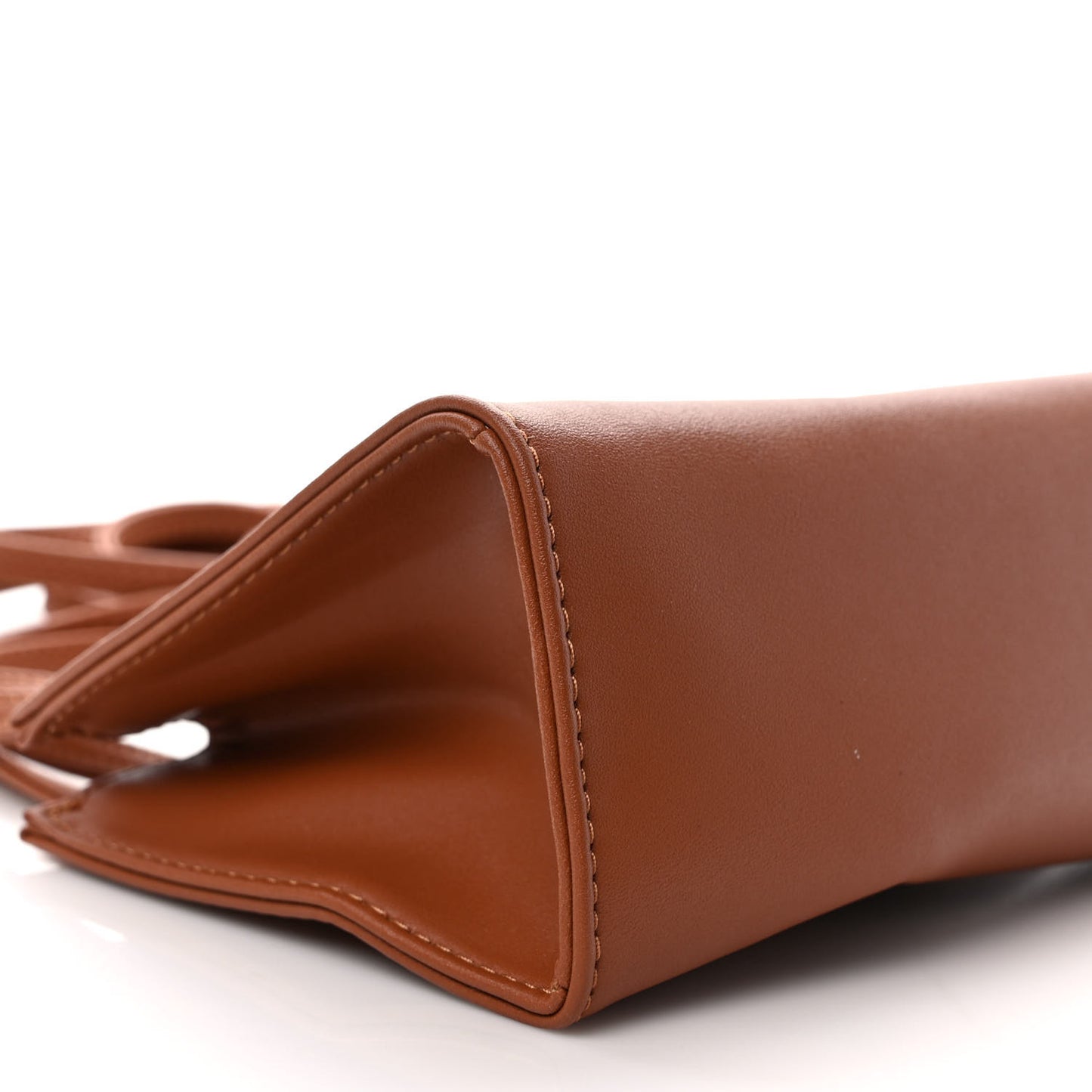 Vegan Leather Small Shopping Bag Tan