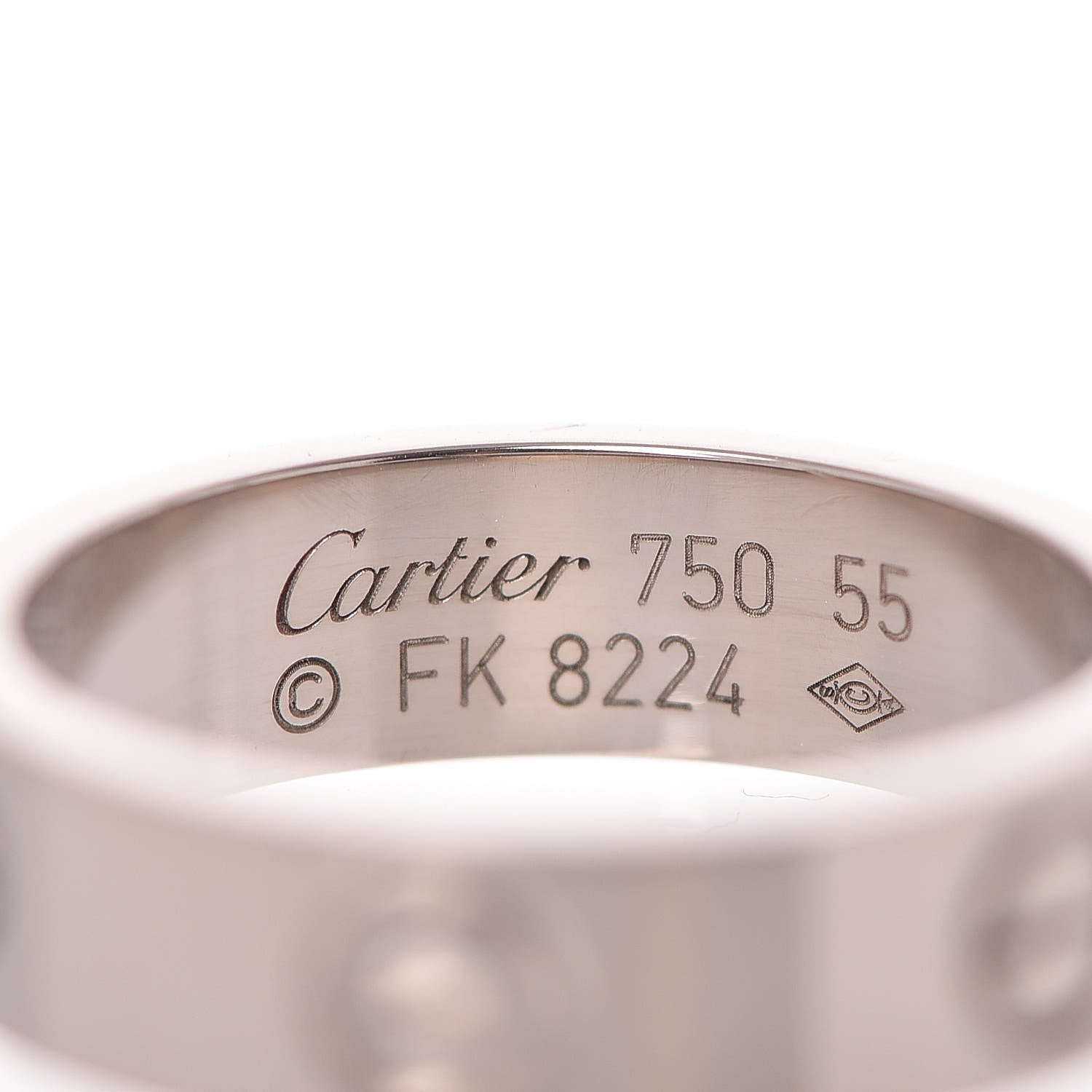 Cartier 18K White Gold 5.5mm LOVE Ring 55 7.25 4 of 4