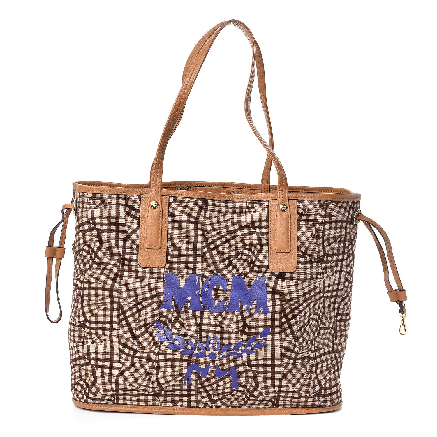 MCM Visetos Medium Liz Reversible Shopper Tote Cognac 5 of 17