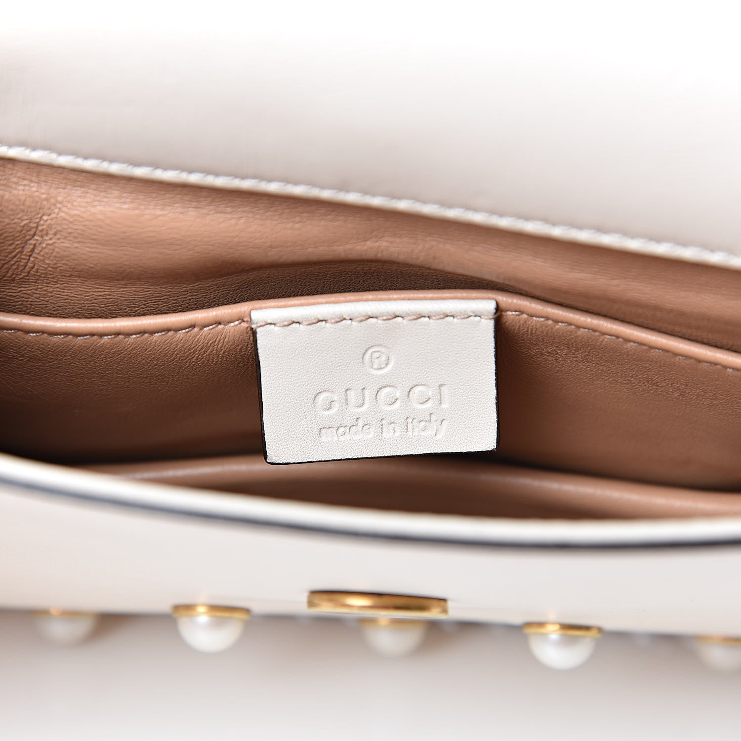 Gucci Nappa Pearl Studded Mini Queen Margaret Broadway Shoulder Bag Mystic White 6 of 15